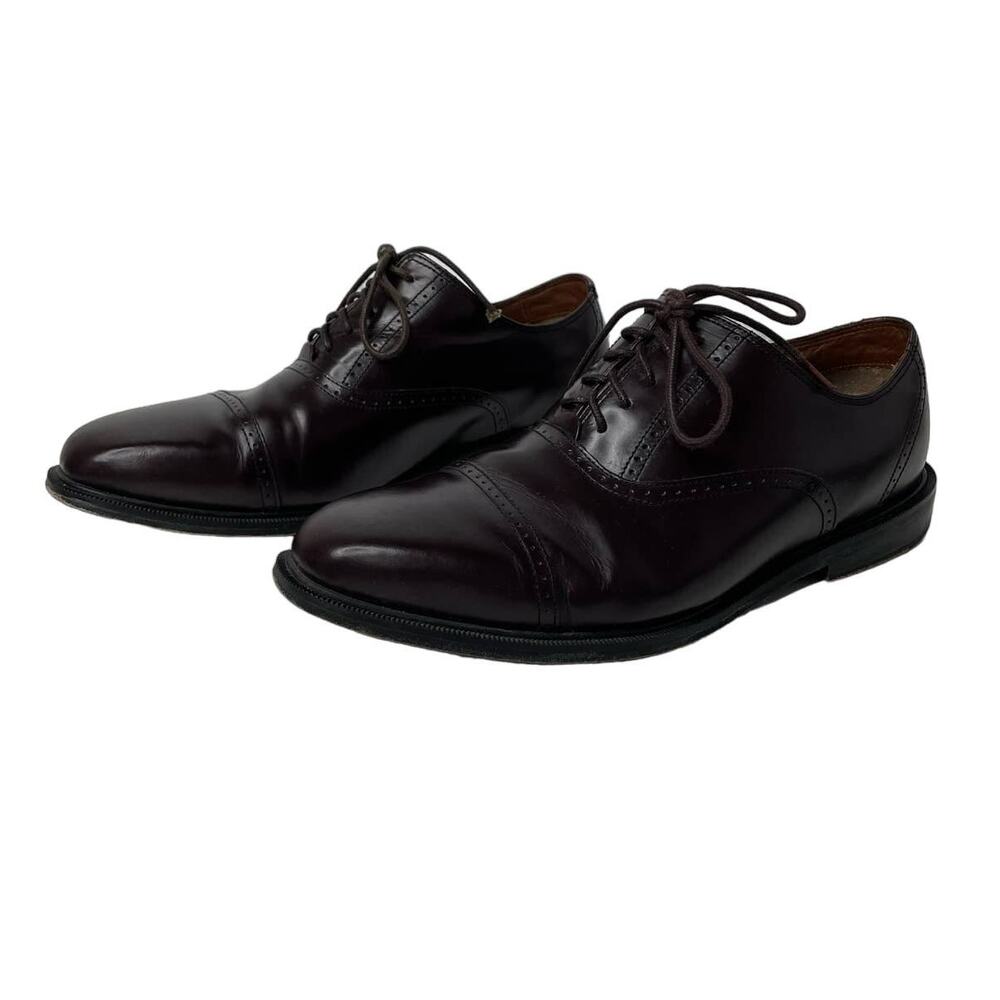Rockport Dress‎ Shoes Oxford Toe Lace Up Leather Burgundy Red 11W Dark Academia